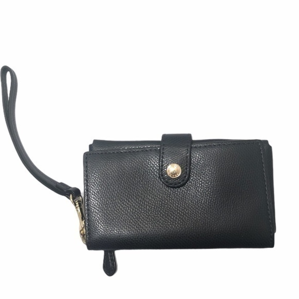 Coach dark blue wristlet wallet